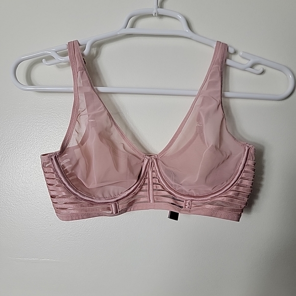 Victoria's Secret Other - Victoria's Secret Pink Semi Sheer Underwire Unlined Plunge Bra, 32D